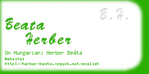 beata herber business card